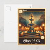 Champaign, Illinois | VINTAG Postkarte (Vorne/Hinten)