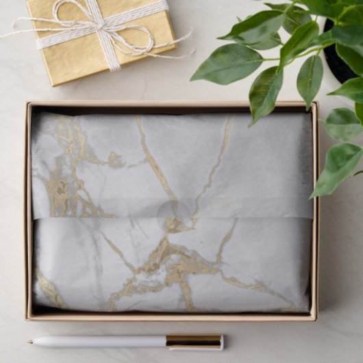 Champaign Silver Gray Metallic Marble Gold Seidenpapier (Geschenk)