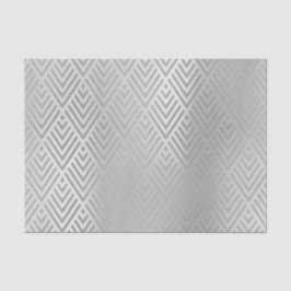 Champaign Silver Gray Metallic Zickzack Art Deco Seidenpapier