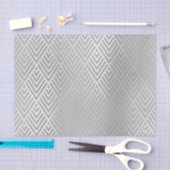 Champaign Silver Gray Metallic Zickzack Art Deco Seidenpapier (Handwerk)