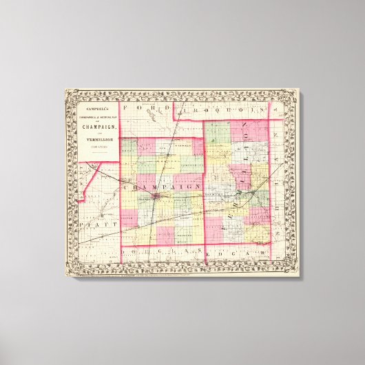 Champaign, Vermillion Landkreis Leinwanddruck (Vorderseite)