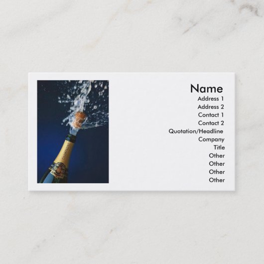 Champaigne Flasche Visitenkarte (Vorderseite)