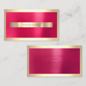 Champaigne Gold Frame Metallic Pink Candy Minimal Visitenkarte (Vorne/Hinten)