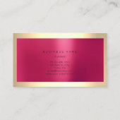 Champaigne Gold Frame Metallic Pink Candy Minimal Visitenkarte (Rückseite)