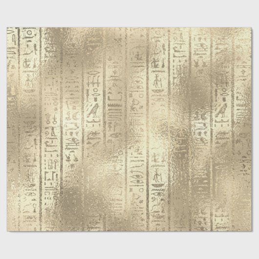Champaigne Gold Glass Ägyptische Script Hieroglyph Geschenkpapier (Flach)