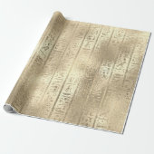 Champaigne Gold Glass Ägyptische Script Hieroglyph Geschenkpapier (Ungerollt)