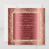 Champaigne Gold Glitzer Black Burgundy Confett Einladung (Vorderseite)