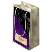 Champaigne Gold Lila Violet Marbella Schwarz Grau Kleine Geschenktüte (Vorderseite Schrägansicht)