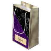 Champaigne Gold Lila Violet Marbella Schwarz Grau Kleine Geschenktüte (Rückseite Schrägansicht)