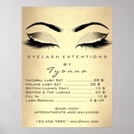 Champaigne Gold Makeup Artist Eyes Lashes Preise Poster (Vorne)
