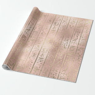 Champaigne Gold Pink Ägyptische Skripte Hieroglyph Geschenkpapier