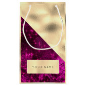 Champaigne Imitate Goldener Name Spark Fuchsia Pin Kleine Geschenktüte (Rückseite)