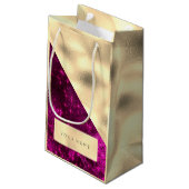 Champaigne Imitate Goldener Name Spark Fuchsia Pin Kleine Geschenktüte (Rückseite Schrägansicht)