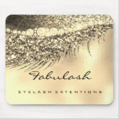 Champaigne Lux Gold Glitzer Beauty Lashes Name Mousepad (Vorne)