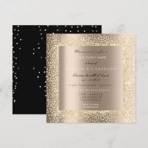 Champaigne Sepia Gold Glitter Elfenbein Konfetti L Einladung