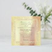 Champaigne Sepia Gold Glitzer Confetti Rose Peach Einladung (Stehend Vorderseite)