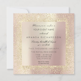 Champaigne Sepia Gold Glitzer Confetti Rose Pearl Einladung