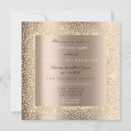 Champaigne Sepia Gold Glitzer Ivory Confetti Lux Einladung