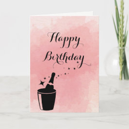 Champange & Rose Birthday Card Karte