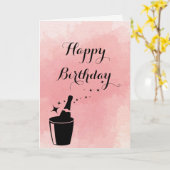 Champange & Rose Birthday Card Karte (Gelbe Blume)