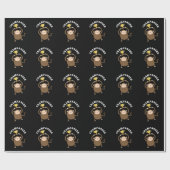 Champanzee Funny Champion Chimpanzee Pun Dark BG Geschenkpapier (Flach)