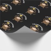 Champanzee Funny Champion Chimpanzee Pun Dark BG Geschenkpapier (Ecke)