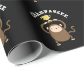 Champanzee Funny Champion Chimpanzee Pun Dark BG Geschenkpapier (Rolleneckpunkt)