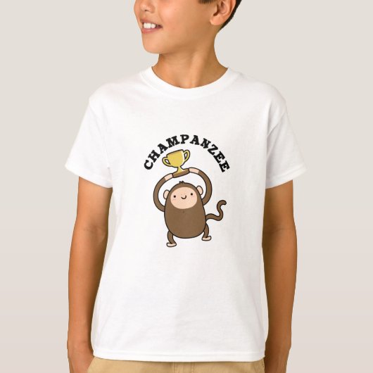 Champanzee Funny Champion Chimpanzee Pun T-Shirt (Vorderseite)