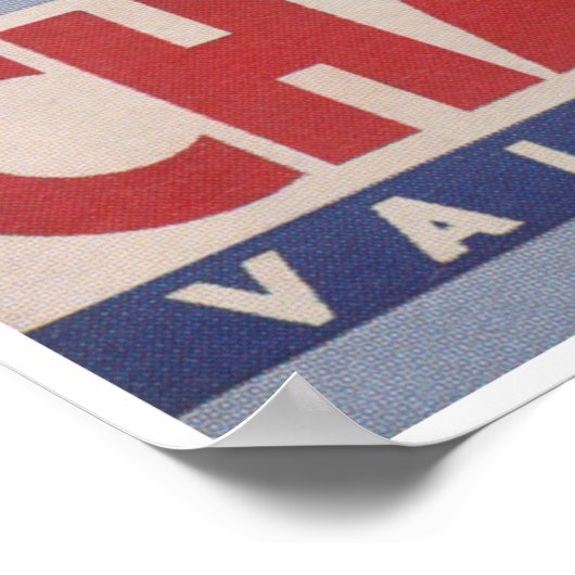 Champery Schweiz Vintages Skiposter Poster (Ecke)