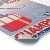 Champery Schweiz Vintages Skiposter Poster (Ecke)