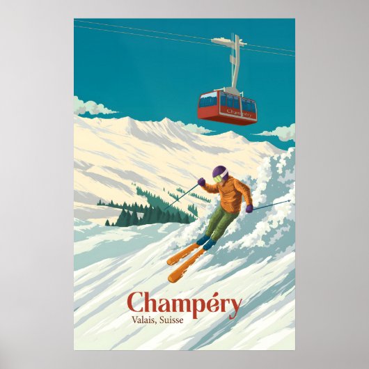 Champery Ski Resort Travel Poster (Vorne)