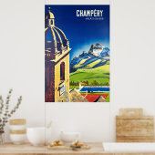 Champéry, Wallis, Suisse, Skiposter Poster (Küche)