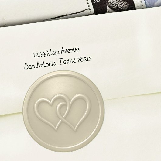 Champgne Two Hearts Intertwined Wedding Runder Aufkleber