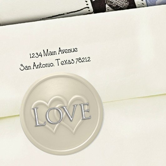 Champgne Two Hearts Intertwined Wedding Runder Aufkleber