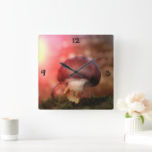 Champignon Quadratische Wanduhr (Zuhause)