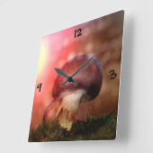 Champignon Quadratische Wanduhr (Winkel)