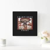 Champignon Rouge Quadratische Wanduhr (Zuhause)