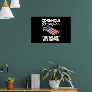Champion Amerikanische Flagge Brett Lustiges Cornh Poster