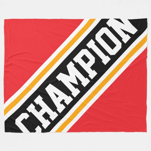 CHAMPION Athletic Bright Red Black Racing Stripes Fleecedecke (Vorderseite (Horizontal))
