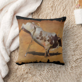 Champion Bucking Rodeo Bull auf Imitate Parchment Kissen