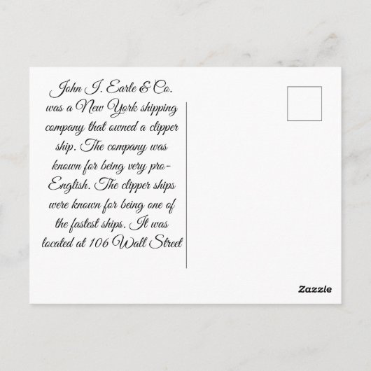 Champion Clipper Sailing Postkarte (Rückseite)