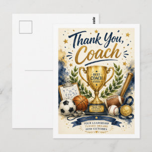Champion Coach Danke-Sporttrophäenkarte Postkarte