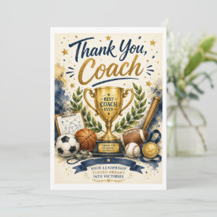 Champion Coach Danke-Sporttrophy-Karte Dankeskarte