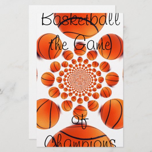 Champion Court Vision: Basketball Spiel der Champs Briefpapier (Vorne/Hinten)