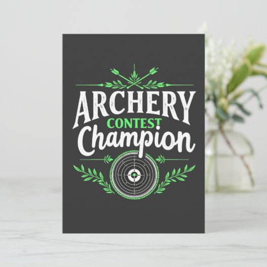 Champion des Bogenwettbewerbs Bow and Arrow Einladung (Stehend Vorderseite)