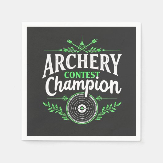 Champion des Bogenwettbewerbs Bow and Arrow Serviette (Vorderseite)