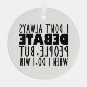 Champion des Funny Debate-Teams Ornament Aus Glas (Rückseite)