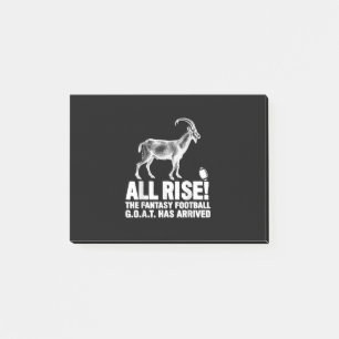 Champion Fantasy Football Goat Geschenk Post-it Klebezettel