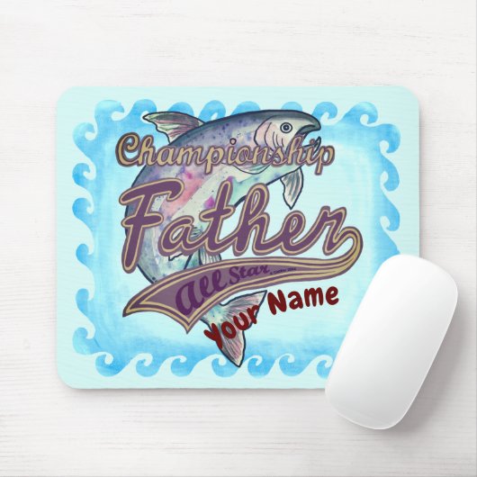 Champion Fishing Vater individuelle Name Mousepad (Mit Mouse)