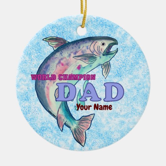 Champion Fishing Vater Keramik Ornament (Vorne)